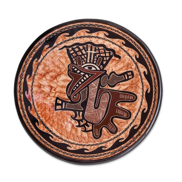 Alternate image for Dragon-Themed Ceramic Wall Art from Costa Rica Abstract Dragon