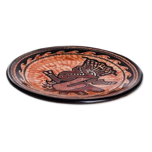 Alternate image for Dragon-Themed Ceramic Wall Art from Costa Rica Abstract Dragon