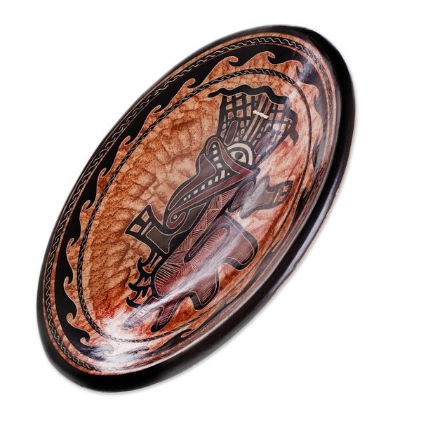 Alternate image for Dragon-Themed Ceramic Wall Art from Costa Rica Abstract Dragon