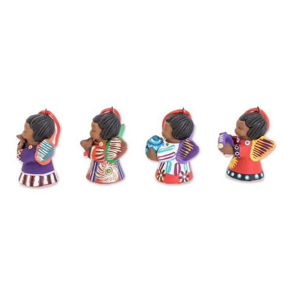 Alternate image for Four Handcrafted Ceramic Angel Ornaments Earth Angels