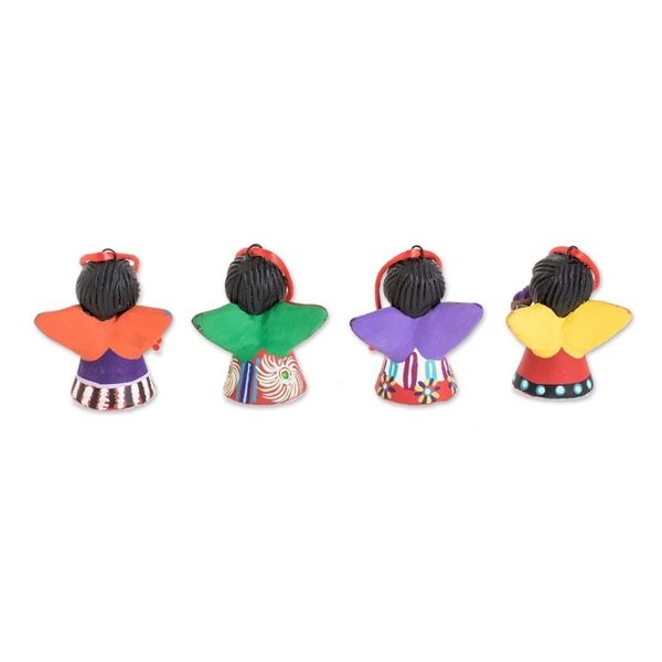 Alternate image for Four Handcrafted Ceramic Angel Ornaments Earth Angels