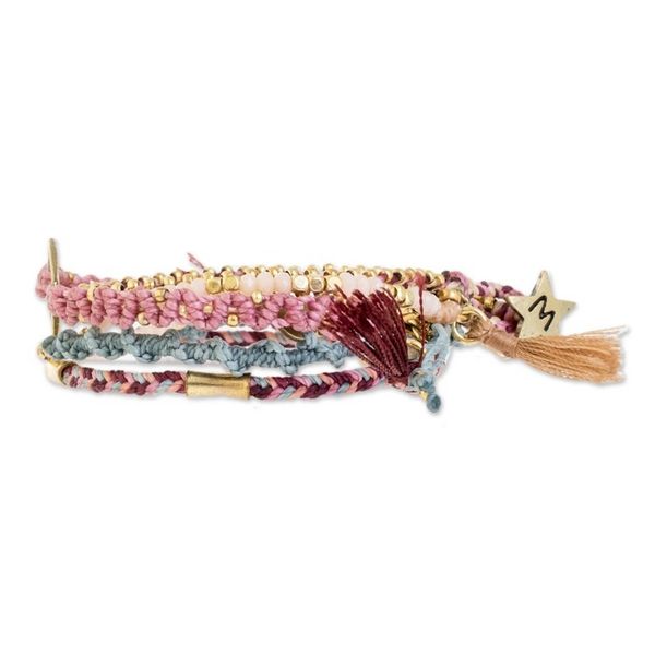 Alternate image for Glass Beaded Macrame Bracelets in Various Colors Set of 5 Powerful Friendship