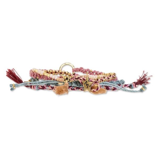 Alternate image for Glass Beaded Macrame Bracelets in Various Colors Set of 5 Powerful Friendship