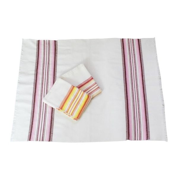 Alternate image for Set of 3 Handwoven Guatemalan Cotton Dish Towels Warm Colors