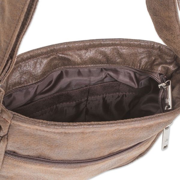 Alternate image for Handmade Faux Leather Messenger Bag in Espresso Espresso Journey