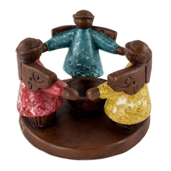 Alternate image for Angel Tealight Candleholder Handcrafted in Terracotta Angel Ceremony