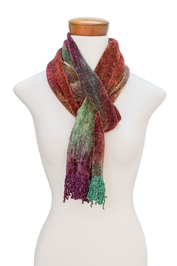 Alternate image for Multicolored Rayon Chenille Scarf from Guatemala Wine Festival