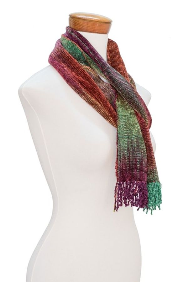 Alternate image for Multicolored Rayon Chenille Scarf from Guatemala Wine Festival