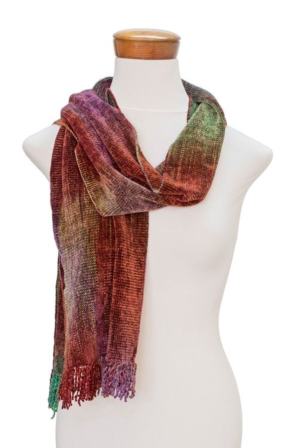 Alternate image for Multicolored Rayon Chenille Scarf from Guatemala Wine Festival
