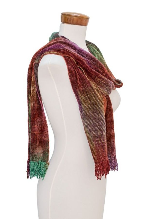 Alternate image for Multicolored Rayon Chenille Scarf from Guatemala Wine Festival