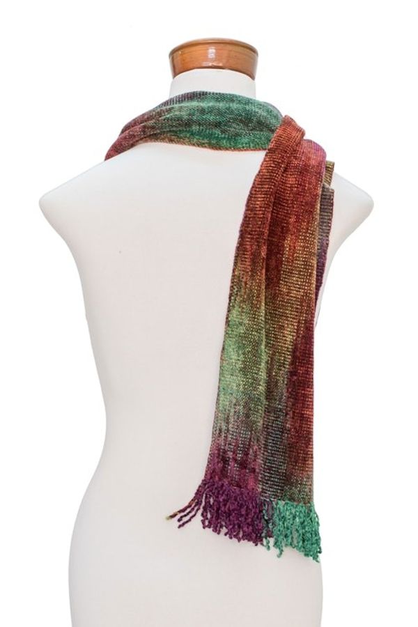 Alternate image for Multicolored Rayon Chenille Scarf from Guatemala Wine Festival