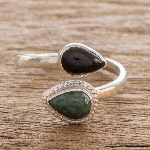 Alternate image for Two Color Jade Wrap Ring This and That