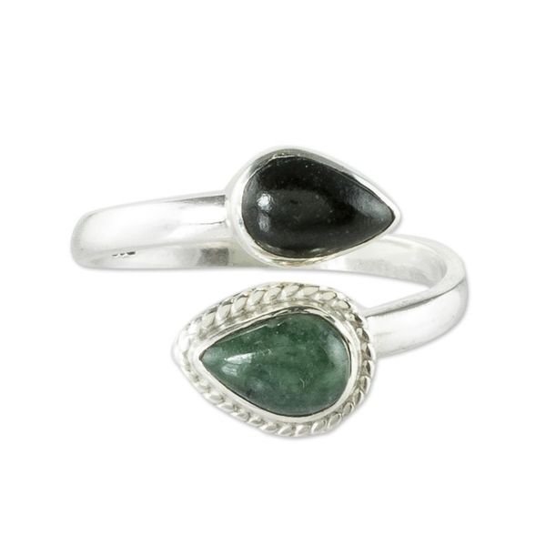 Alternate image for Two Color Jade Wrap Ring This and That