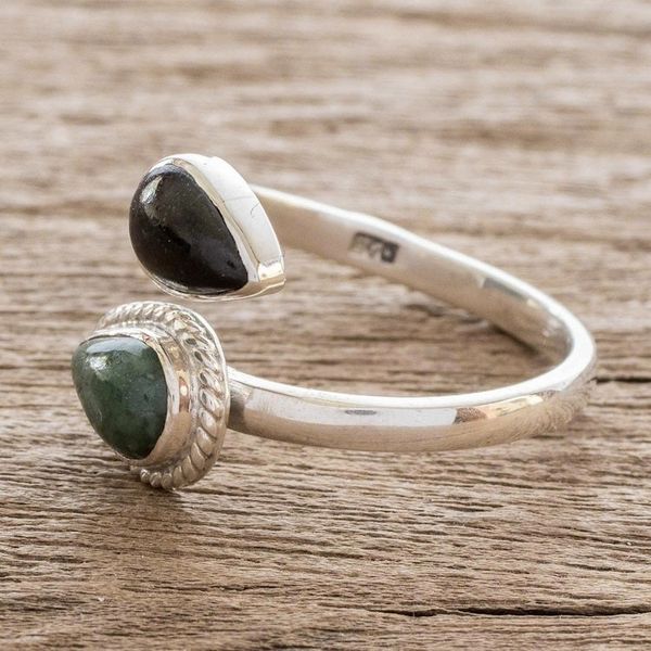 Alternate image for Two Color Jade Wrap Ring This and That