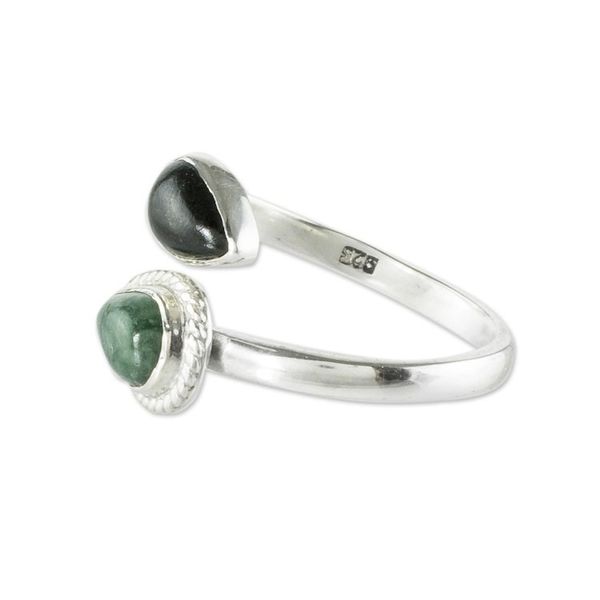 Alternate image for Two Color Jade Wrap Ring This and That