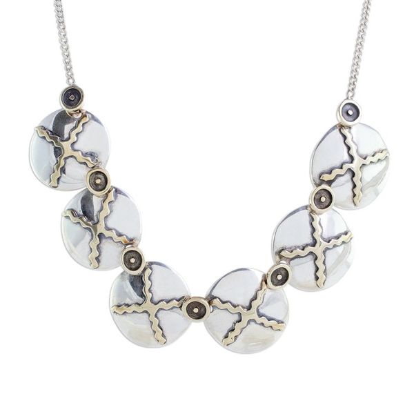 Alternate image for Nahual Sterling Silver and Bronze Pendant Necklace Tijax Liberation