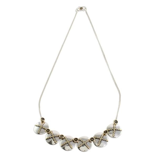Alternate image for Nahual Sterling Silver and Bronze Pendant Necklace Tijax Liberation