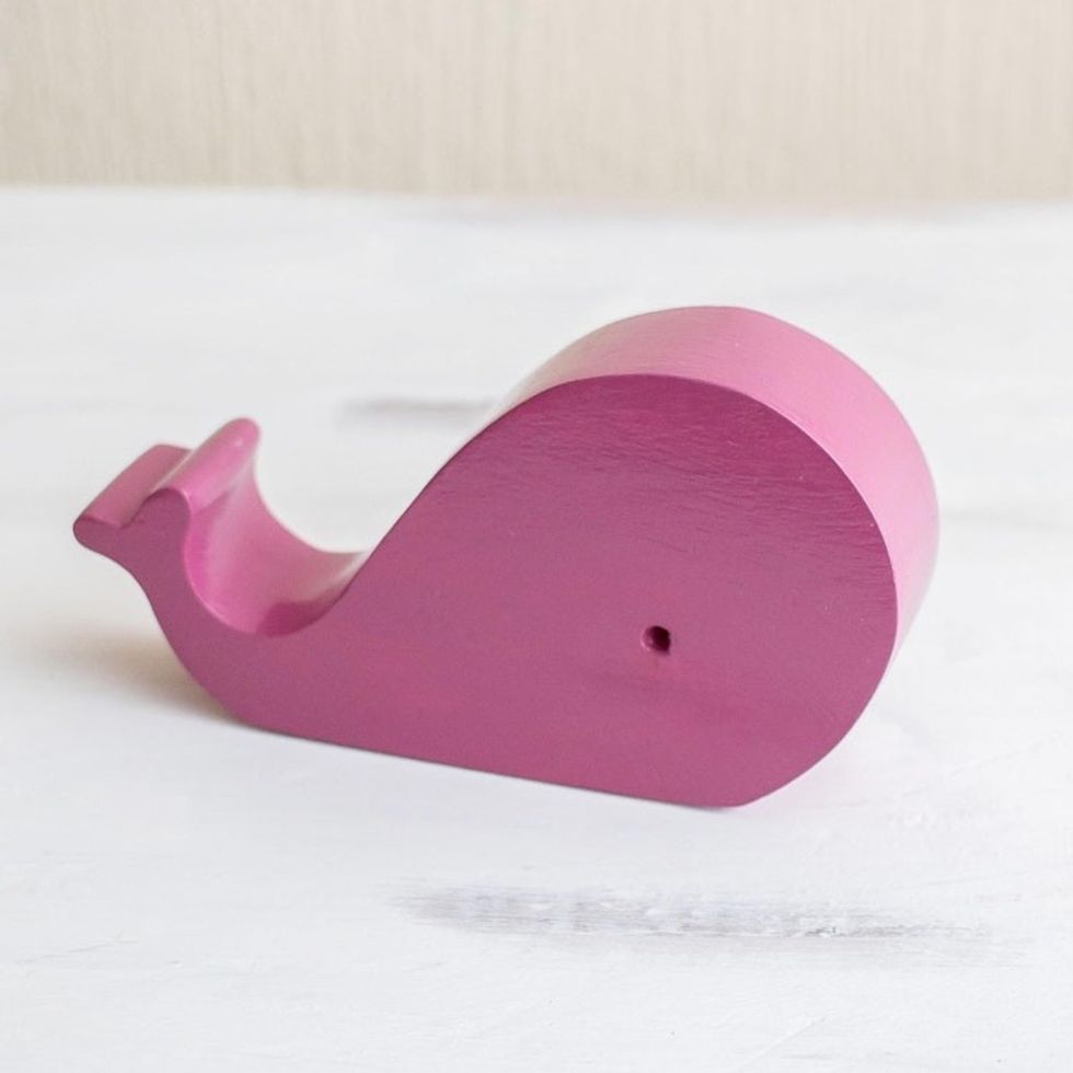 Handmade Pink Whale Phone Stand 'Pink Whale'