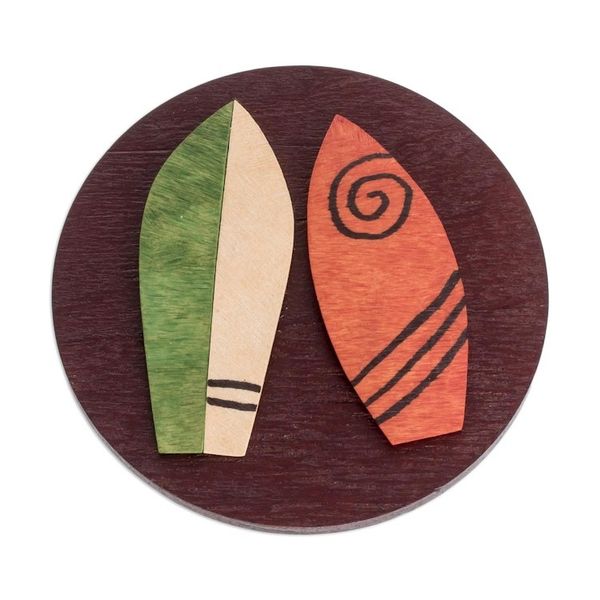 Alternate image for Surfing Themed Wooden Magnet Surfs Up