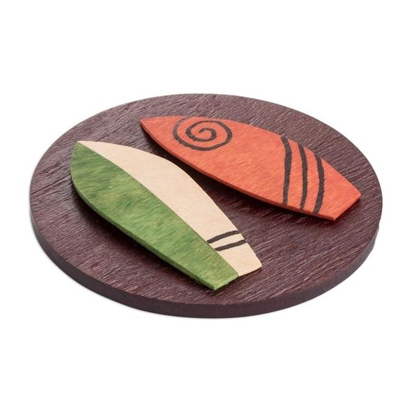 Alternate image for Surfing Themed Wooden Magnet Surfs Up
