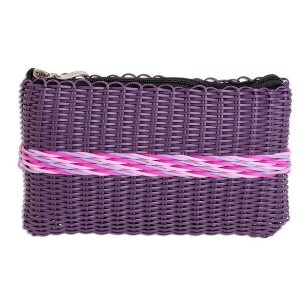 Alternate image for Recycled Handwoven Clutch in Eggplant from Guatemala Harmony of Color in Eggplant