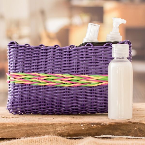 Alternate image for Eco Friendly Handwoven Deep Violet Clutch from Guatemala Harmony of Color in Purple