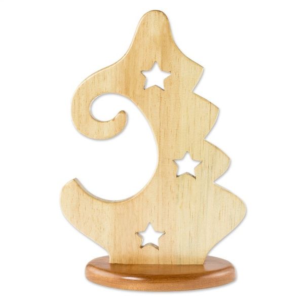 Alternate image for Natural Pinewood Christmas Tree Sculpture Christmas Stars