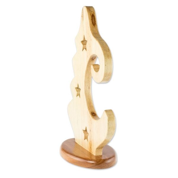 Alternate image for Natural Pinewood Christmas Tree Sculpture Christmas Stars