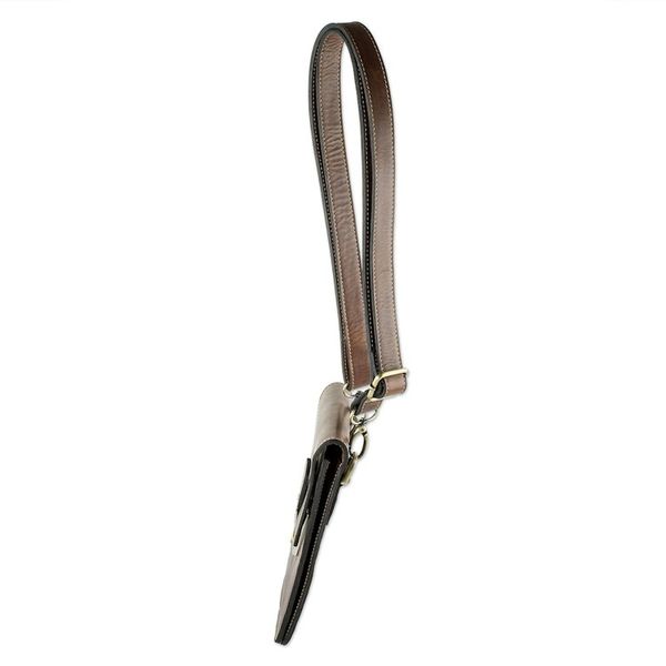 Alternate image for Unisex Small Brown Leather Shoulder Bag Quest