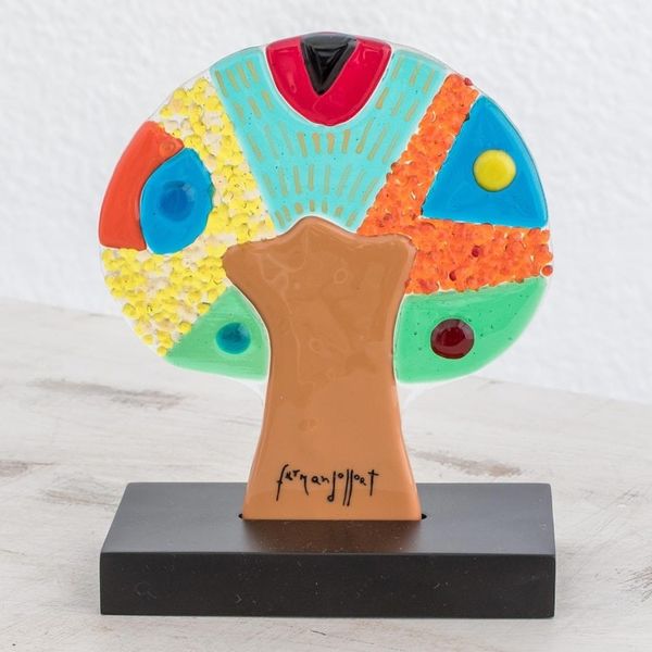 Alternate image for Colorful Art Glass Tree Sculpture from El Salvador Light of the Sun