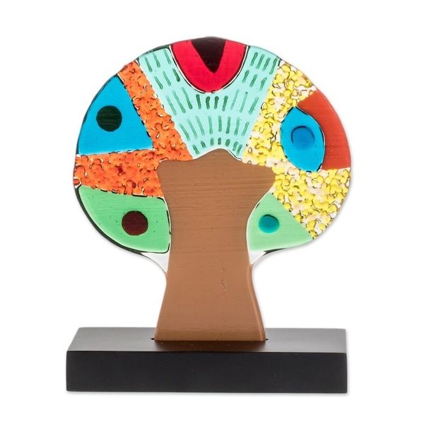 Alternate image for Colorful Art Glass Tree Sculpture from El Salvador Light of the Sun