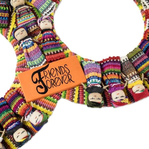 Alternate image for Handmade Guatemalan Worry Doll Double Wreath Friends Forever