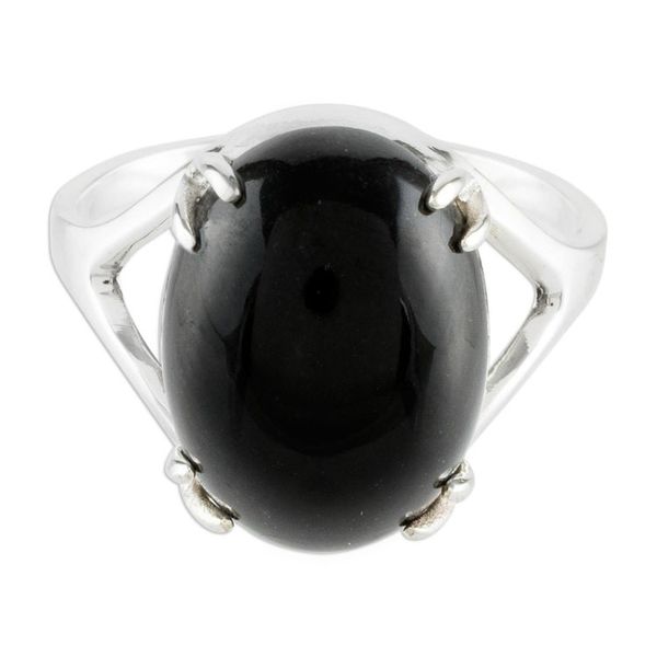 Alternate image for Artisan Crafted Black Jade Cocktail Ring Precious Darkness