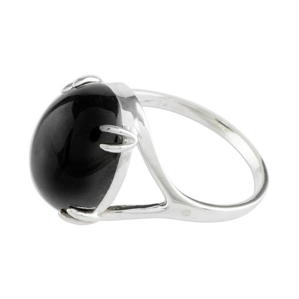 Alternate image for Artisan Crafted Black Jade Cocktail Ring Precious Darkness