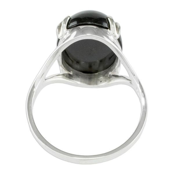 Alternate image for Artisan Crafted Black Jade Cocktail Ring Precious Darkness