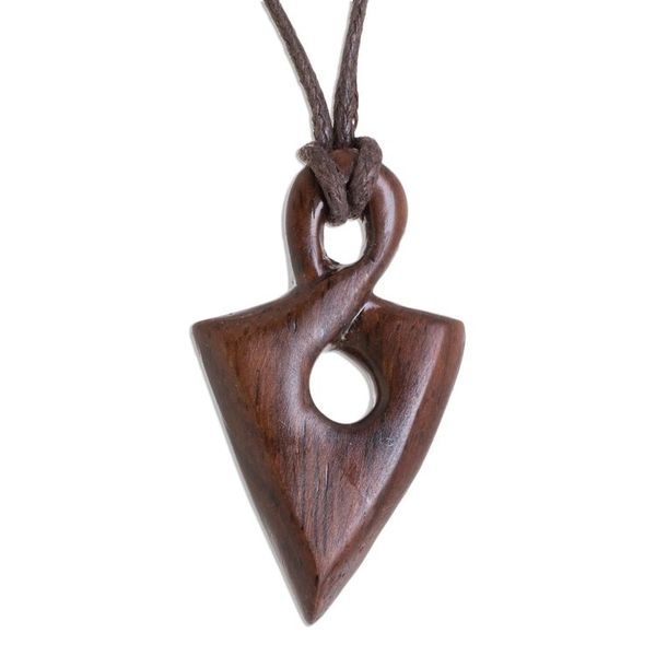 Alternate image for Estoraque Wood Spearhead Pendant Necklace from Costa Rica Estoraque Spear