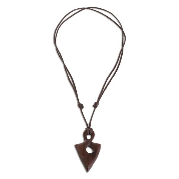 Alternate image for Estoraque Wood Spearhead Pendant Necklace from Costa Rica Estoraque Spear