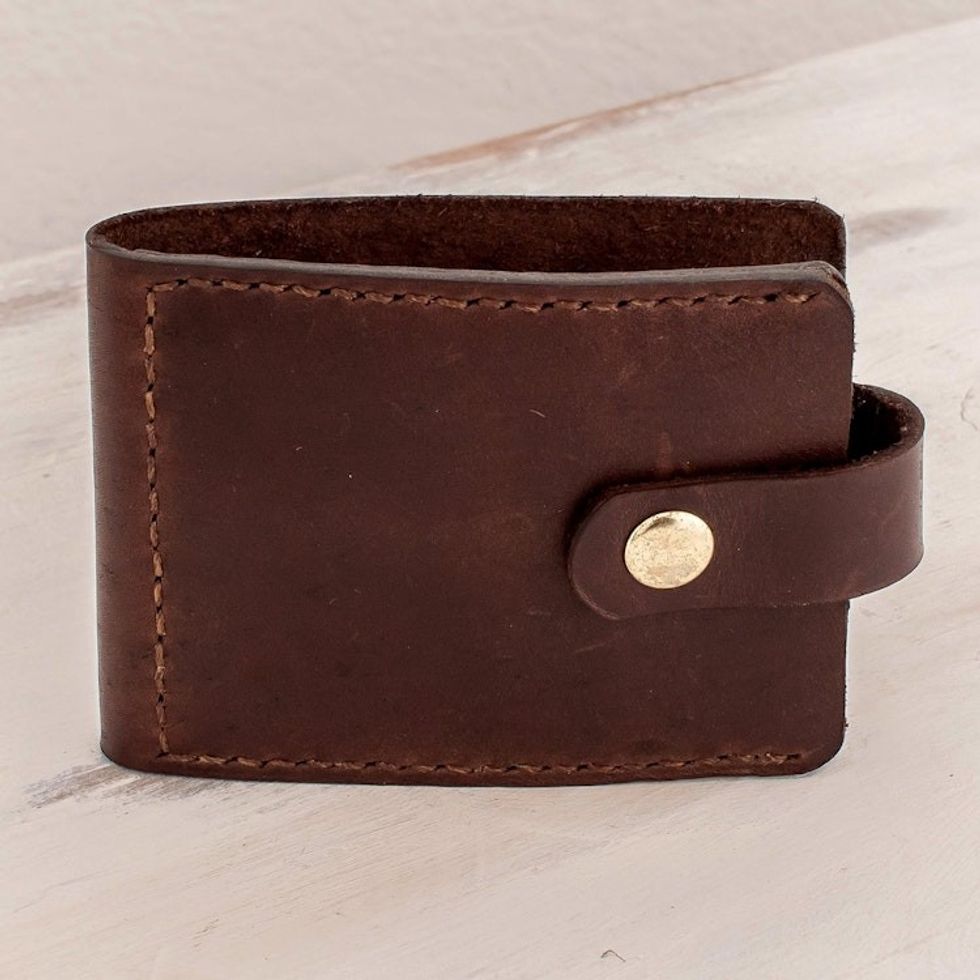 Leather Bi-fold Card Wallet from El Salvador 'Espiritu'