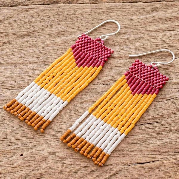 Alternate image for Multicolored Beaded Waterfall Earrings Pennant