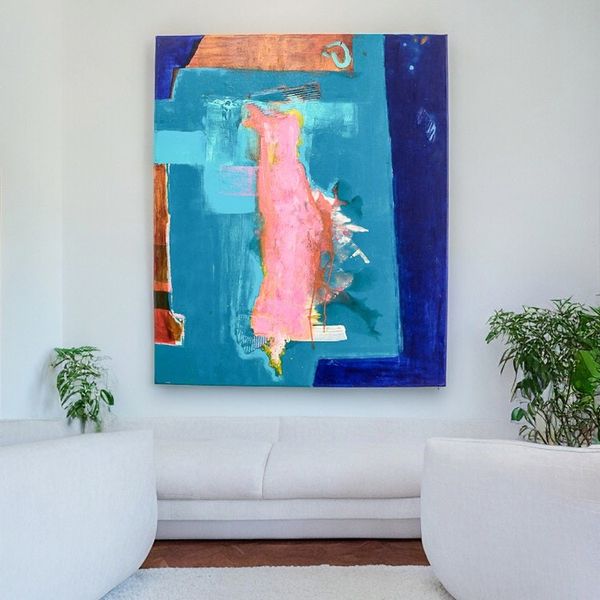 Alternate image for Signed Textured Abstract Painting from El Salvador 2018 Technicolor