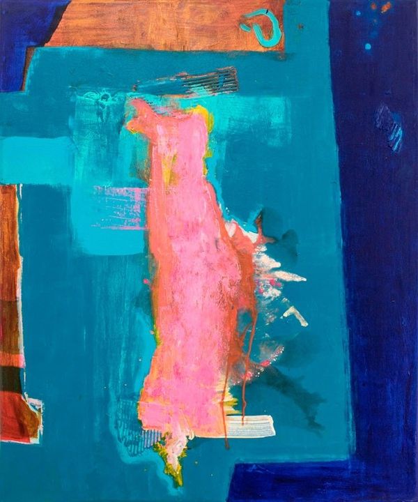 Alternate image for Signed Textured Abstract Painting from El Salvador 2018 Technicolor