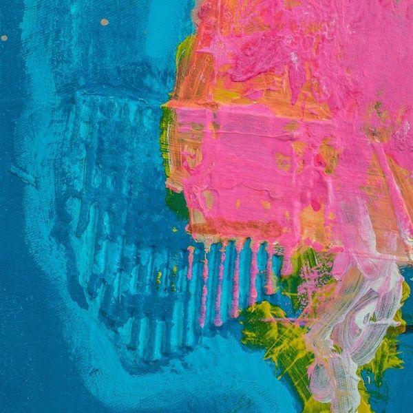 Alternate image for Signed Textured Abstract Painting from El Salvador 2018 Technicolor