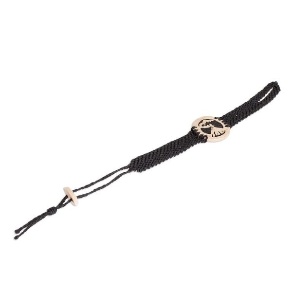 Alternate image for Coconut Shell and Lava Stone Volcano Pendant Bracelet Fiery Volcano