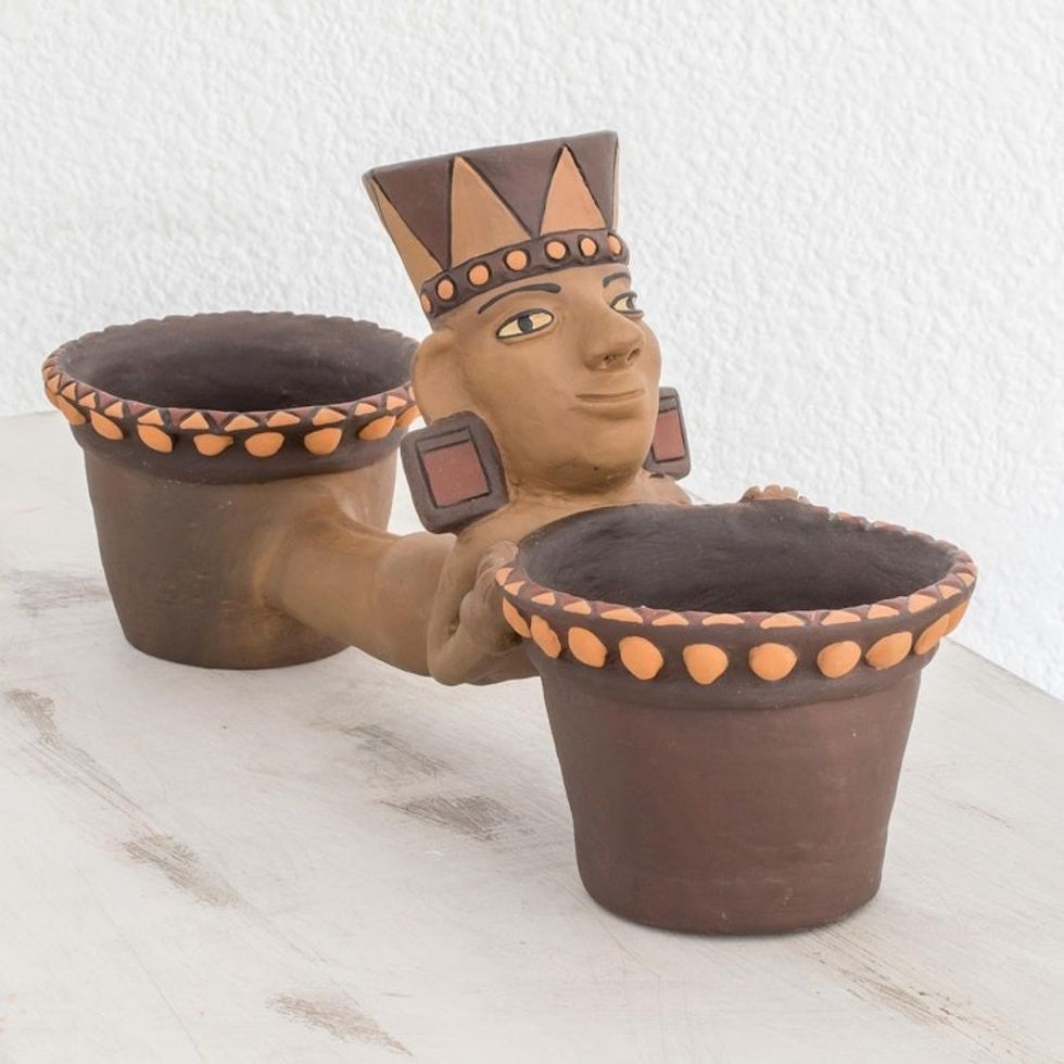 Dual Pre-Hispanic Ceramic Decorative Vase from Nicaragua 'Historic Balance'