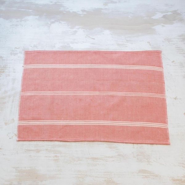 Alternate image for Hand Loomed Honeysuckle Striped Cotton Placemats Set of 4 Solola Honeysuckle