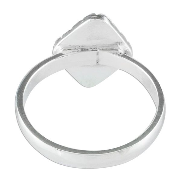 Alternate image for Sterling Silver Ring with an Ice Green Jade Diamond Ice Green Diamond