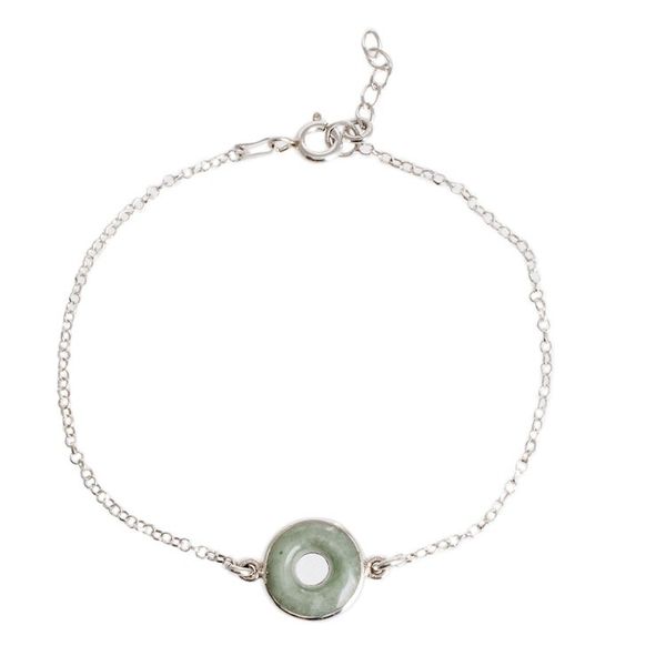 Alternate image for Apple Green Jade Circle Pendant Bracelet from Guatemala Eternity in Apple Green