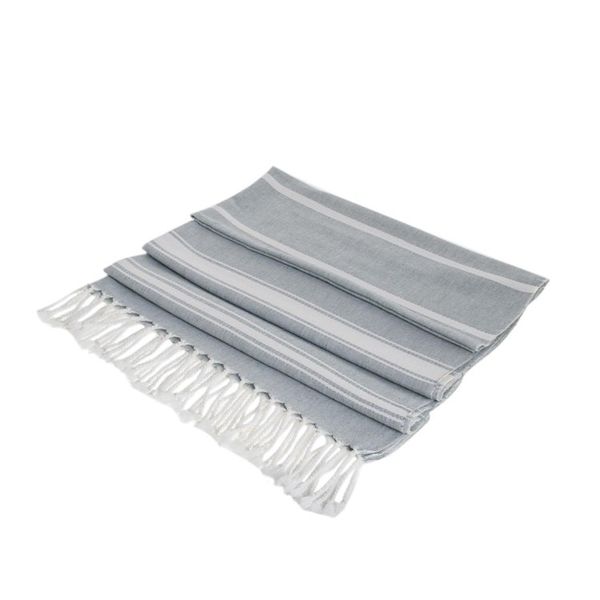 Alternate image for Striped Cotton Beach Towel in Celadon from Guatemala Fresh Relaxation in Celadon