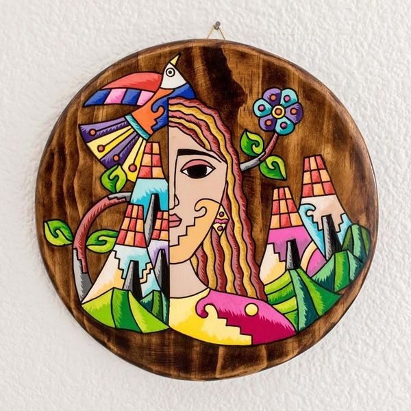 Alternate image for Hand-Painted Wood Wall Plaque My Roots
