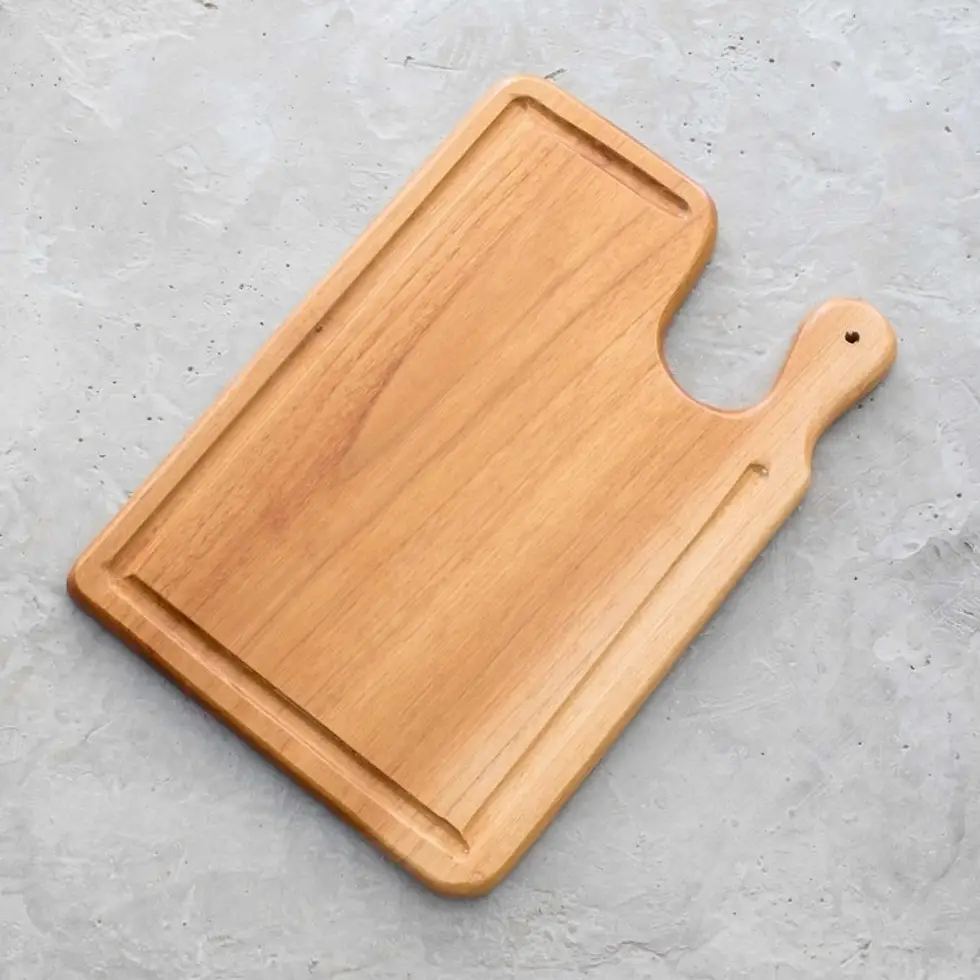 Hand Crafted Teak Wood Carving Board 'Today's Special'